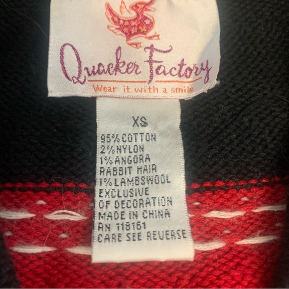 Vintage Quacker Factory Novelty Zipper Angora Blend Cardigan Grandmacore Size XS - Picture 7 of 9